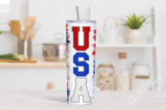 Preppy Tie Dye USA Tumbler Wrap PNG | 4th Of July PNG Product Image 2
