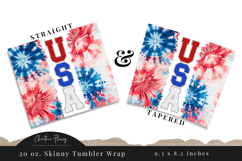 Preppy Tie Dye USA Tumbler Wrap PNG | 4th Of July PNG Product Image 3