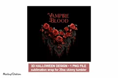 3D Halloween Roses Tumbler Wrap PNG |Gothic Vampire Blood Product Image 2