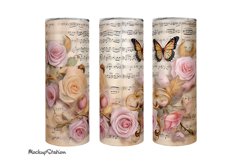 Old Paper Vintage Music Notes 20oz Skinny Tumbler Sublimate Product Image 1