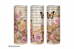 Old Paper Vintage Music Notes 20oz Skinny Tumbler Sublimate Product Image 1