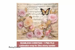 Old Paper Vintage Music Notes 20oz Skinny Tumbler Sublimate Product Image 2