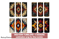 Western Tumbler Wrap| Vintage Southwest PNG Design for 20oz Product Image 1