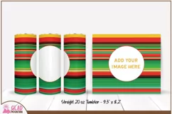 Serape Cinco De Mayo 20 oz tumbler wrap, Skinny Tumbler Wrap Product Image 1
