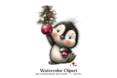 Christmas Penguin Ornament PNG Product Image 1