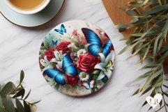 Butterfly Coaster - Lily Round Coaster Sublimation Product Image 1