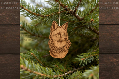 Christmas Fox Ornament svg Laser Cut template Product Image 1