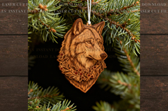 Christmas Wolf Ornament svg Laser Cut template Product Image 1