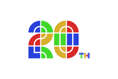 20th anniversary colorful logo template number design Product Image 1