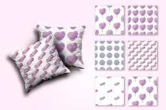 Cute seamless pattern with sweets. Heart rainbow lollipops Product Image 2