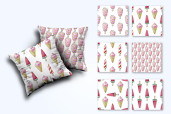 Cute summer Ice cream seamless pattern. Berry ice cream Product Image 2