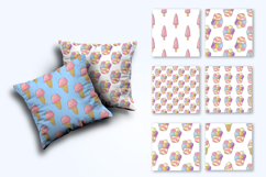 Cute summer Ice cream seamless pattern. Berry ice cream Product Image 2