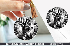 Christmas Dear Keychain Sublimation - Christmas Keychain PNG Product Image 1