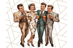 Vintage Glamorous Christmas Party Clipart PNG, Holiday Png Product Image 4