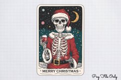 Funny Christmas Skeleton Tarot Cards Clipart PNG Product Image 1