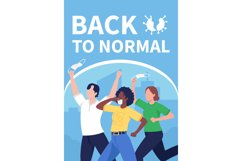 Back to normal after covid poster flat vector template Product Image 1