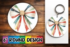 Round Design Sublimation Wrap PNG with Watercolor Bow Product Image 1