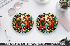 Christmas Car Coaster Sublimation| Christmas Coaster PNG Product Image 1