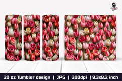 3d Flowers Tumbler, Peony Tumbler Sublimation Wrap Product Image 1