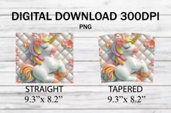 3D Inflated Unicorn Tumbler Wrap 20 oz Puff Cute Unicorn Product Image 2
