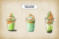 Matcha Pumpkin Spice Latte Clipart Bundle 4 PNG Product Image 2