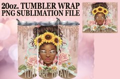 Cheerful days 20oz tumbler wrap, Afro Woman Product Image 1