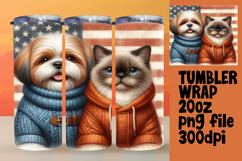 GLAMOROUS 20oz Tumbler PNG Design , Dog and cat Product Image 1