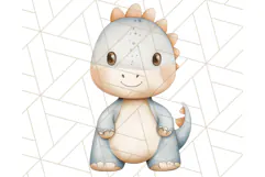 Cute Pastel Dinosaur Clipart PNG for Nursery Art, Baby Decor Product Image 5