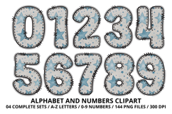 Blue Baby Shower Alphabet Clipart PNG 300 DPI Product Image 5