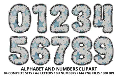 Blue Baby Shower Alphabet Clipart PNG 300 DPI Product Image 5