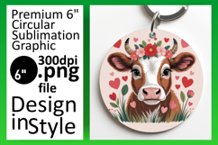 Elegant Keychain Circle Design PNG , Valenines Animals Product Image 1