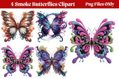 Smoke Butterflies Clipart PNG Product Image 1