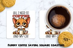 Funny coffee sayings square coasters. BUNDLE PNG. Product Image 22