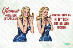 Funny Sarcastic Pin-up Girl Clipart Product Image 1