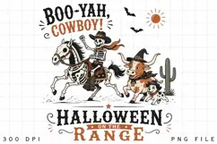 Boo Yah Cowboy PNG Sublimation Design - Halloween On The Product Image 3