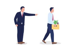 Boss firing employee flat color vector faceless characters Product Image 1