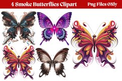 Smoke Butterflies Clipart PNG Product Image 1
