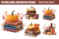 Autumn Books Sublimation Clipart PNG Product Image 1