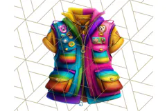 Funky Safari Animals PNG Clipart With Rainbow Hair, Cute Png Product Image 5