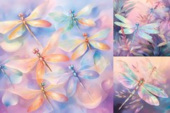 Dreamy pastel dragonfly printable digital papers Product Image 4