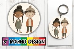 Sublimation Art: Boho Kids Circle, Keychain Product Image 1