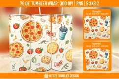 Fast Food Tumbler Wrap Designs, Sublimation Wrap Product Image 1