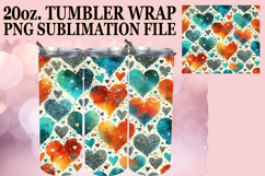 BREATHTAKING SUNSETS 20oz TUMBLER WRAP, Heart Product Image 1