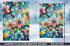 Flowers Garden Flag Sublimation| Flower Garden Flag PNG Product Image 1