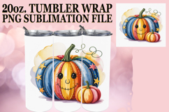 Joyful Nights 20oz tumbler wrap, Pumpkin Watercolor Product Image 1