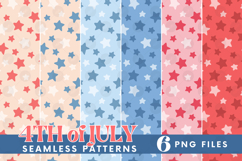 American 4th of July Patriotic Stars Seamless Pattern Bundle Product Image 1