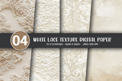 White Lace Texture Digital Paper Product Image 1