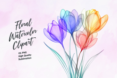 Watercolor floral clipart sublimation Product Image 1