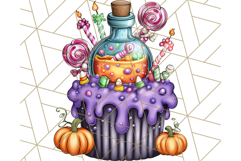 Whimsical Halloween Cake Clipart PNG, Spooky Desserts Product Image 5