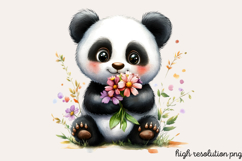 Cute Animals Daisy Flowers Clipart Product Image 1